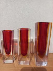 3 vasi in murano sommerso