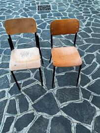 Sedie vintage scuole elementari originali vintage