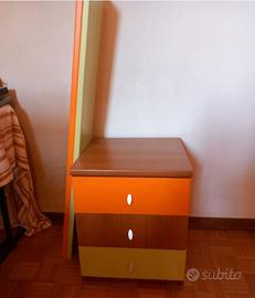 Libreria comodini e 4 mensole con cassettini