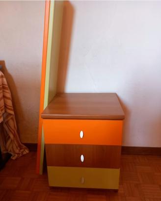 Libreria comodini e 4 mensole con cassettini