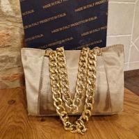 Pochette donna colore oro Made in Italy