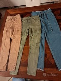 3 pz. pantaloni ragazza