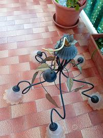 lampadario ferro battuto 