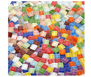 Mosaico in piastrelle piccole , vetro colorato cir