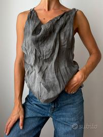 Top dosuo grigio misto seta donna misura s
