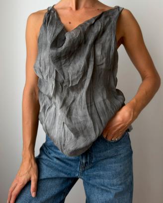 Top dosuo grigio misto seta donna misura s