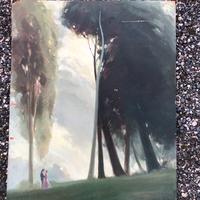 Dipinto cartoncino olio firmato Luigi Martinato