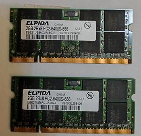 Kit RAM 4GB ddr2 (PC2 6400S) per notebook