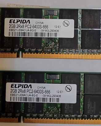 Kit RAM 4GB ddr2 (PC2 6400S) per notebook