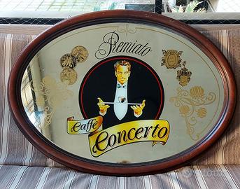 Specchio pubblicitario vintage Premiato Caffè Conc
