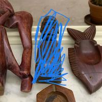 LOTTO OGGETTI ARTIGIANALI IN LEGNO VINTAGE