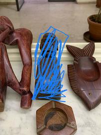 LOTTO OGGETTI ARTIGIANALI IN LEGNO VINTAGE