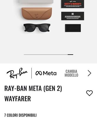 Ray-Ban Meta Wayfarer gen 2 nero opaco