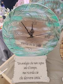 Orologio da parete in legno stile shabby chic