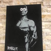 QUADRO dipinto ''DIABOLIK ''firmato e autenticato
