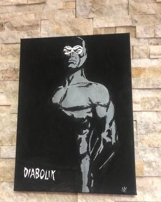 QUADRO dipinto ''DIABOLIK ''firmato e autenticato