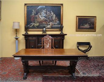 Tavolo-scrittoio metà XX secolo stile Rinascimento
