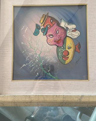 Quadro Originale "Maschere" di Angelo Manini 