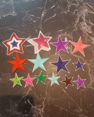 Lotto Toppe Patch Termoadesive Stelle 14 Pezzi
