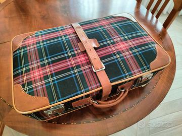 Valigia Vintage anni '60 ricoperta in tessuto