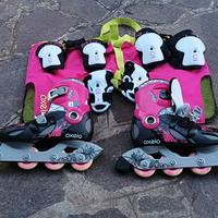 Roller Blade per bambina con protezioni e borsa