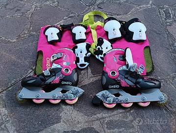 Roller Blade per bambina con protezioni e borsa