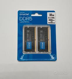Crucial RAM 32GB Kit (2x16GB) DDR5 4800MHz SODIMM