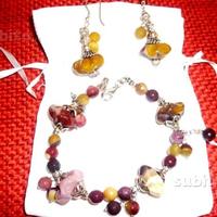 Orecchini e bracciale abbinati pietre e argento