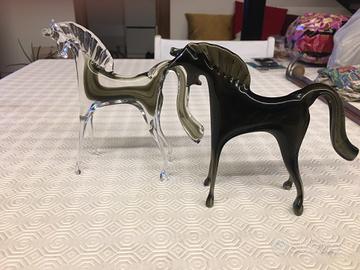 Coppia di cavalli in vetro di Murano
