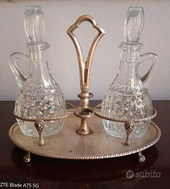 Set Olio Aceto in argento 800 e ampolle