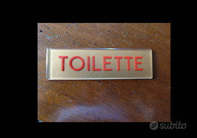 Toilette gabinetto targa tabella originale 1970