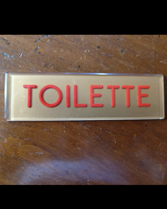 Toilette gabinetto targa tabella originale 1970