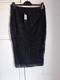 Longuette nera in pizzo 