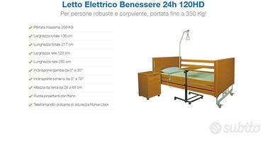 Letto elettrico bariatrico piazza e mezza