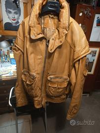 Bomber in pelle  vintage  pilota bombardiere scoth