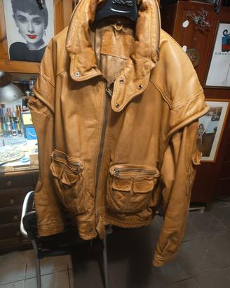 Bomber in pelle  vintage  pilota bombardiere scoth