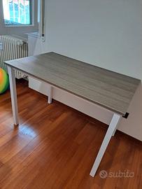 Tavolo da cucina o cameretta bianco e rovere scuro