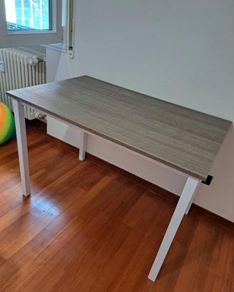 Tavolo da cucina o cameretta bianco e rovere scuro