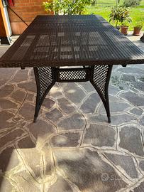 Tavolo da giardino in polyrattan effetto rattan