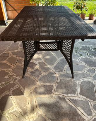 Tavolo da giardino in polyrattan effetto rattan