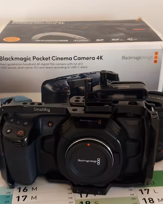 Blackmagic pocket cinema 4k + obiettivi + accessi