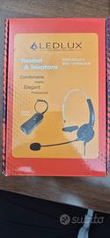 Cuffie Telefono Fisso con Microfono LEDLUX 