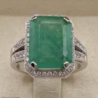 ANELLO CERTIFICATO ORO 18kt DIAMANTI SMERALDO 5,92