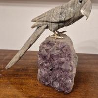 pappagallo in pietra serpentina