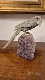 pappagallo in pietra serpentina