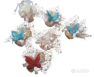 6 farfalle in ceramica dipinte a mano come da foto