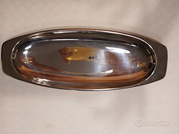 Vassoio acciaio inox 18/8 vintage nuovo