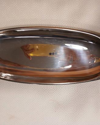 Vassoio acciaio inox 18/8 vintage nuovo
