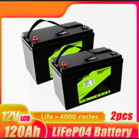 Batterie litio lifepo4 120ah 12v kit 2 pezzi