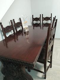 Tavolo zampa di leone +6sedie